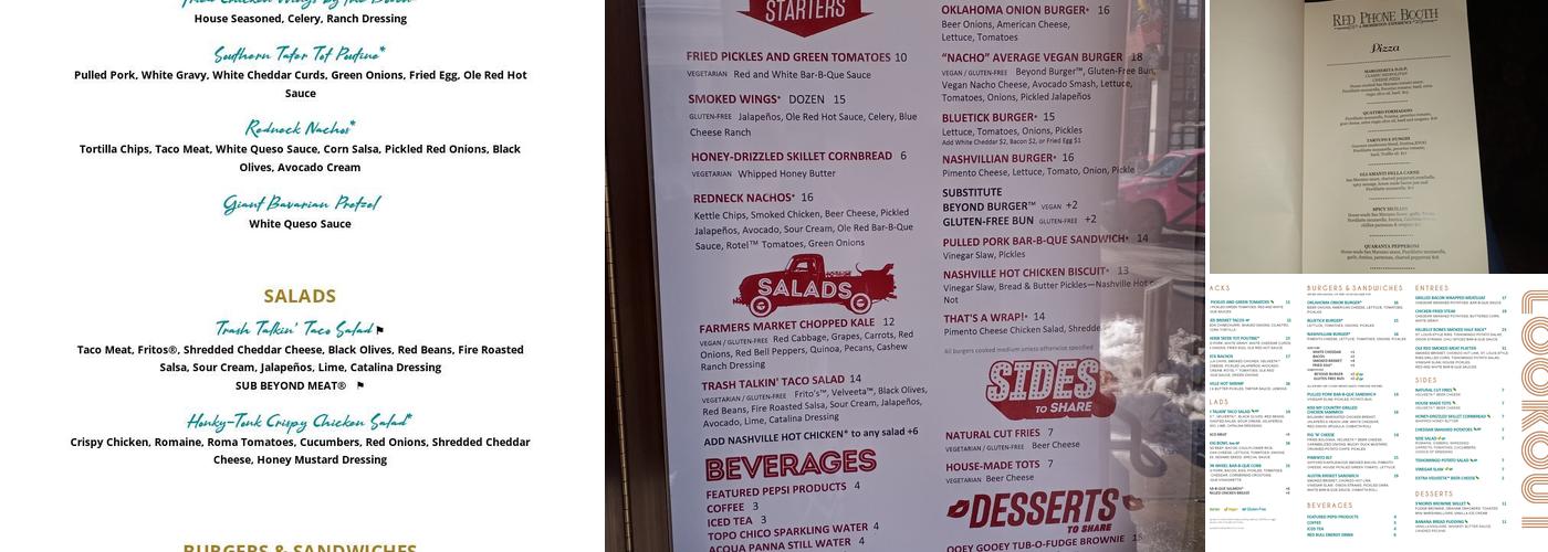 The Lookout at Ole Red Menu