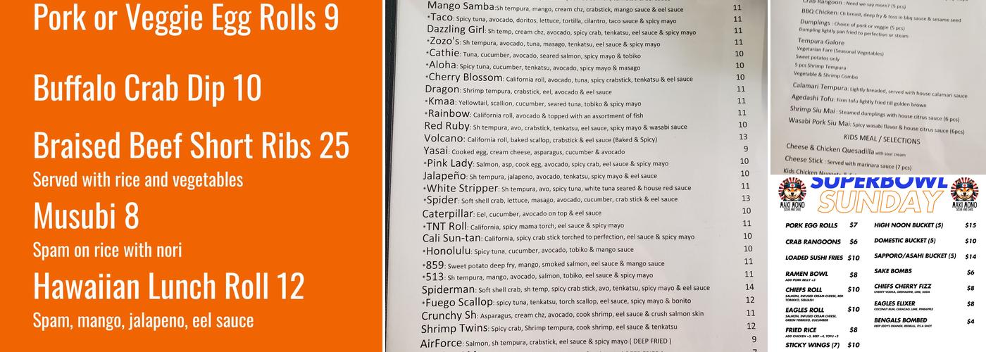 Maki Mono Covington Menu