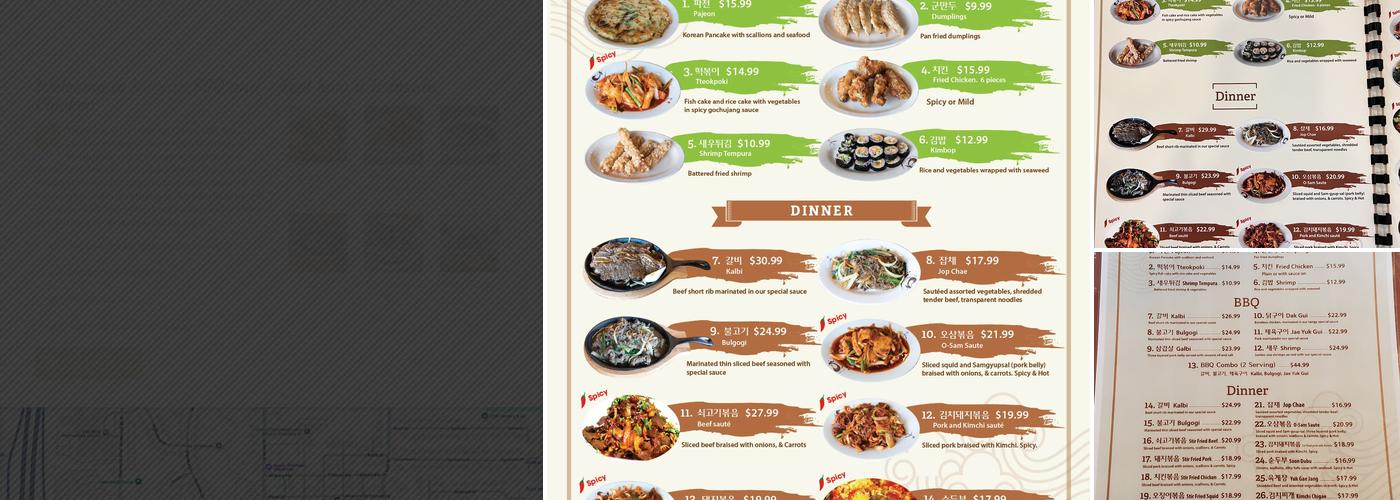 Korean BBQ & Chicken Menu