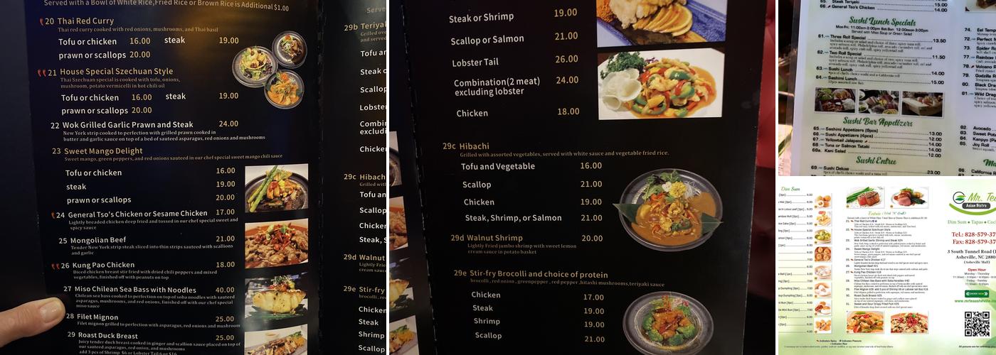 Mr Tea Asian Bistro LLC Menu