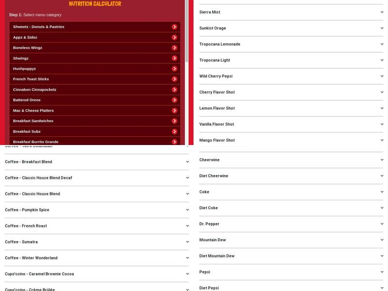 Sheetz Menu
