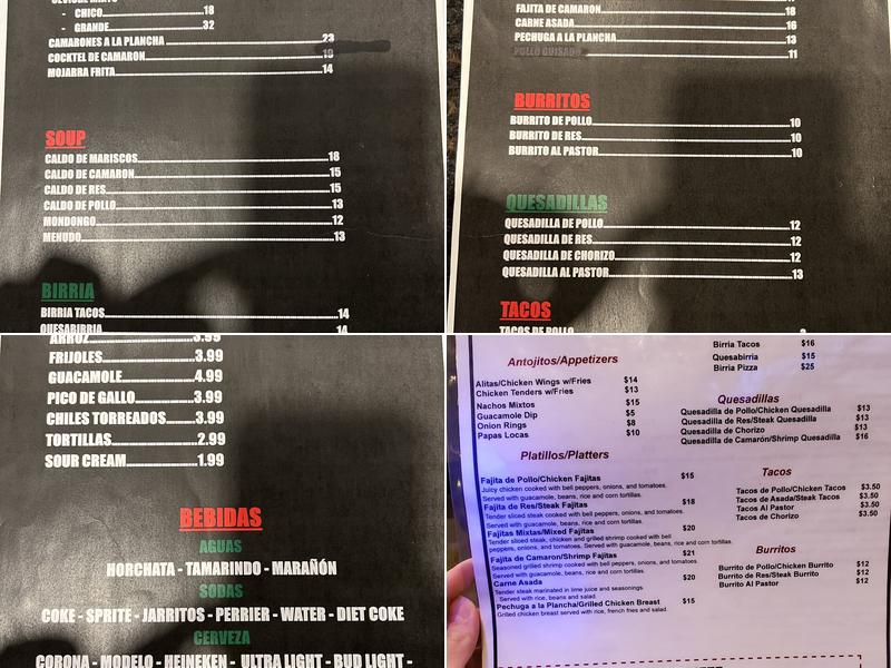 El Chaparral Mexican Restaurant Menu