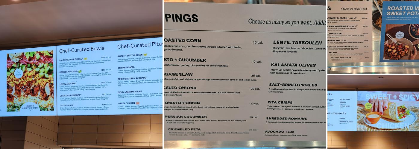 CAVA Menu