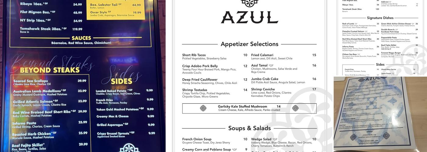 AZUL Menu