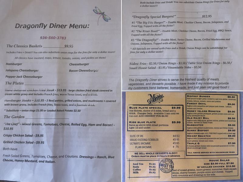 Dragonfly Diner Menu