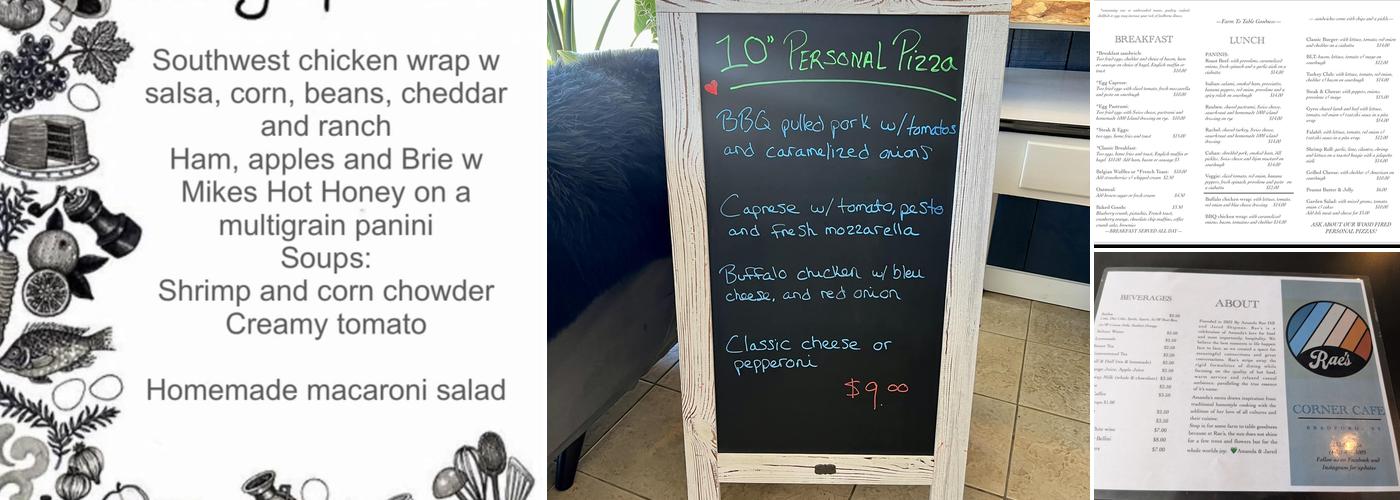 Rae’s Corner Cafe Menu