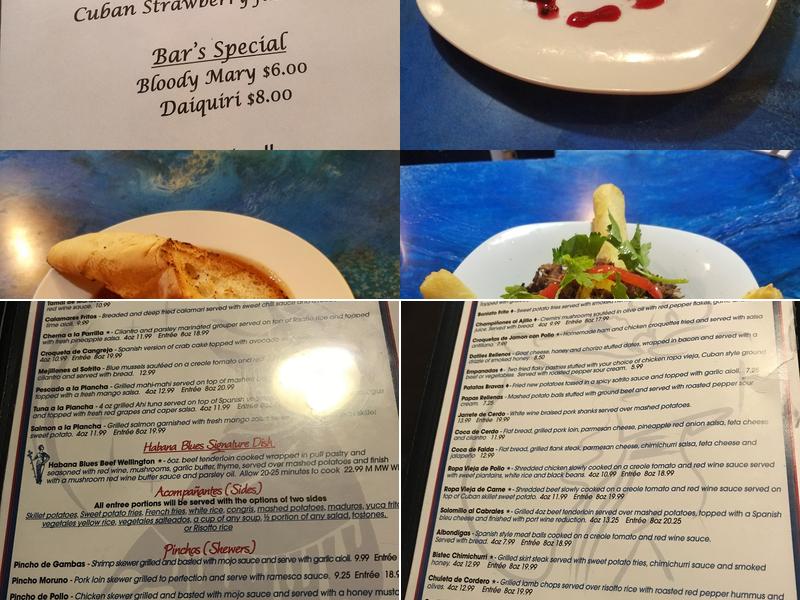 Habana blues restaurant and lounge Menu