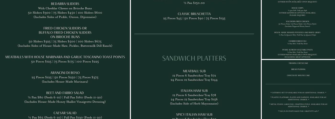Bedarra Bar and Restaurant Menu