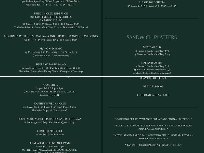 Bedarra Bar and Restaurant Menu