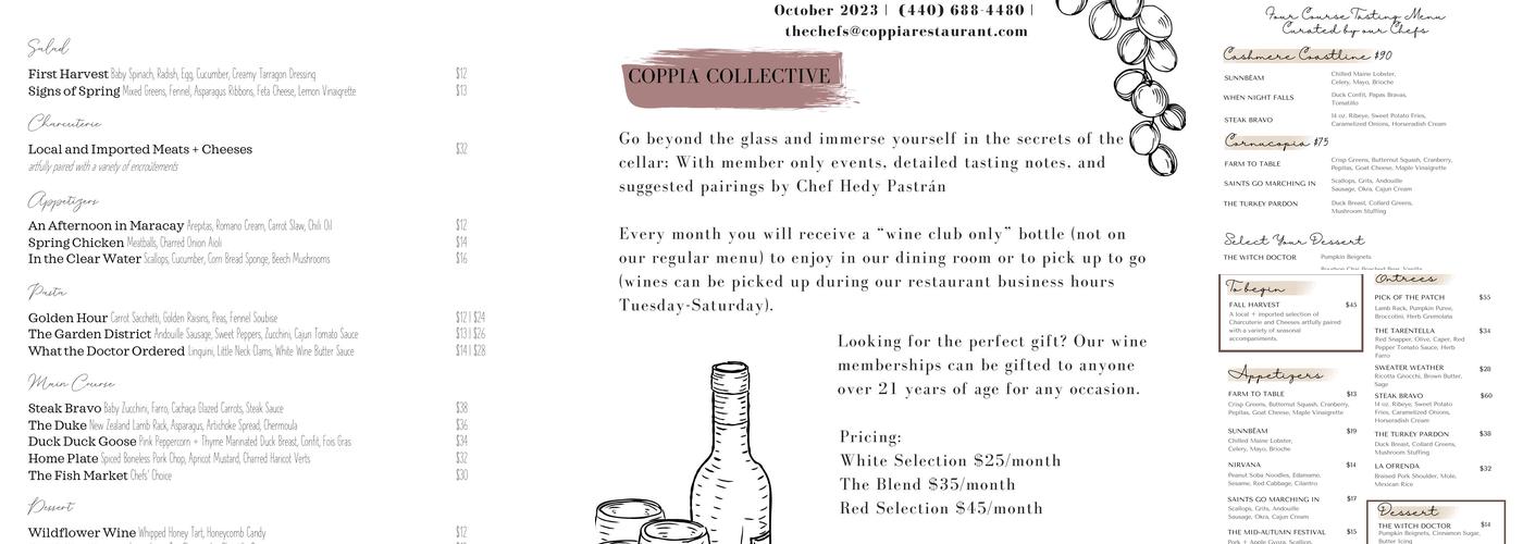 Coppia Restaurant Menu