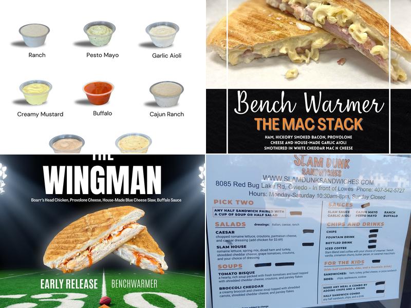 Slam Dunk Sandwiches Menu