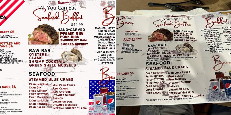 Union Chesapeake Seafood House Menu