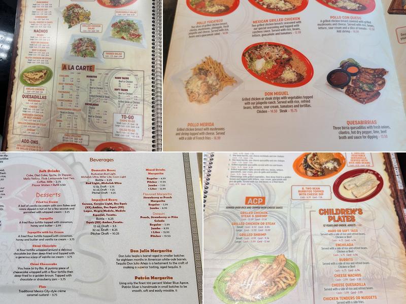 Casa Santiago Menu