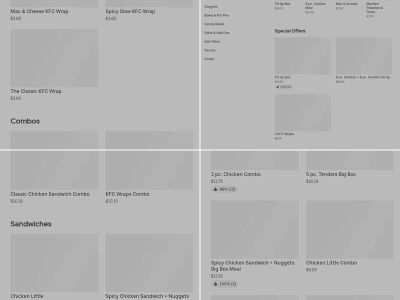 KFC Menu
