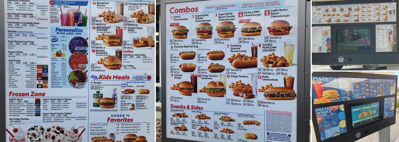 Sonic Drive-In Menu