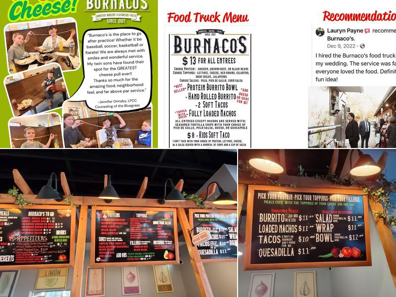 Burnaco's Menu