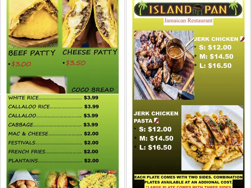 Island Pan Menu