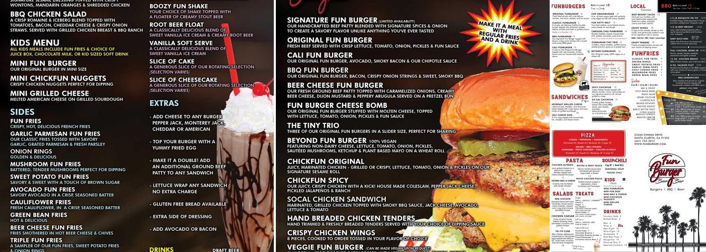 FunBurger Menu