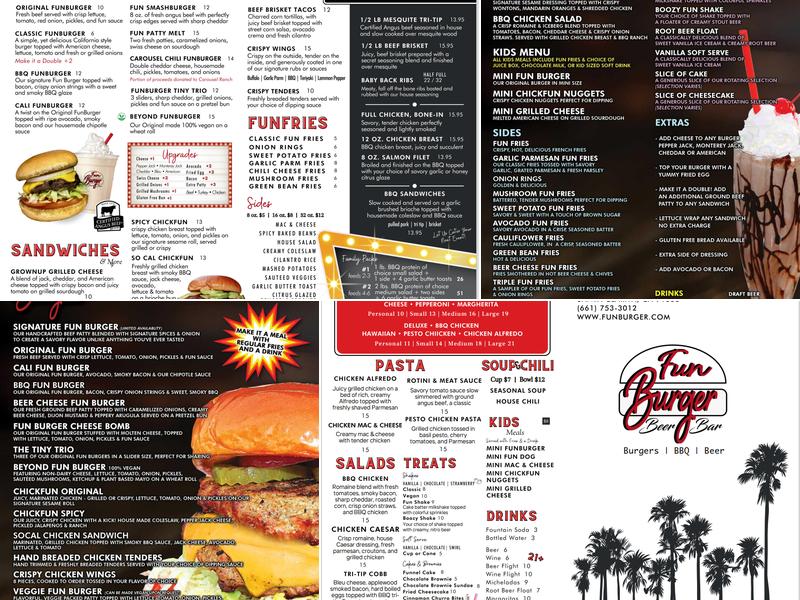 FunBurger Menu