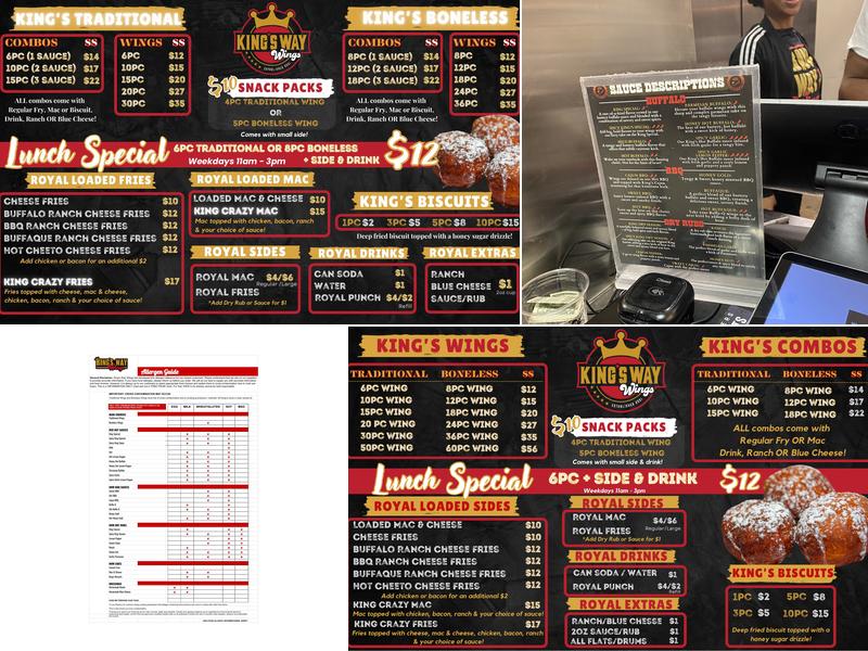 King's Way Wings Menu