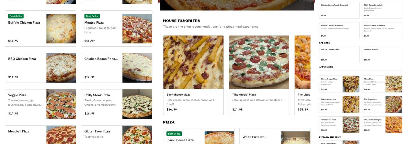 Darlisa Pizza Menu