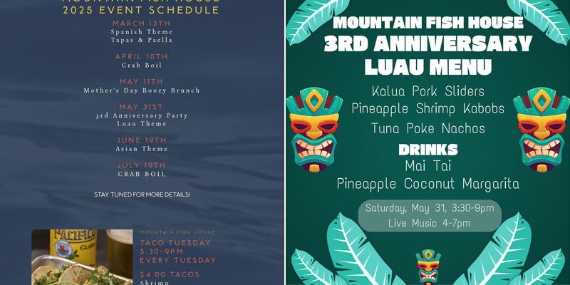 Mountain Fish House Menu