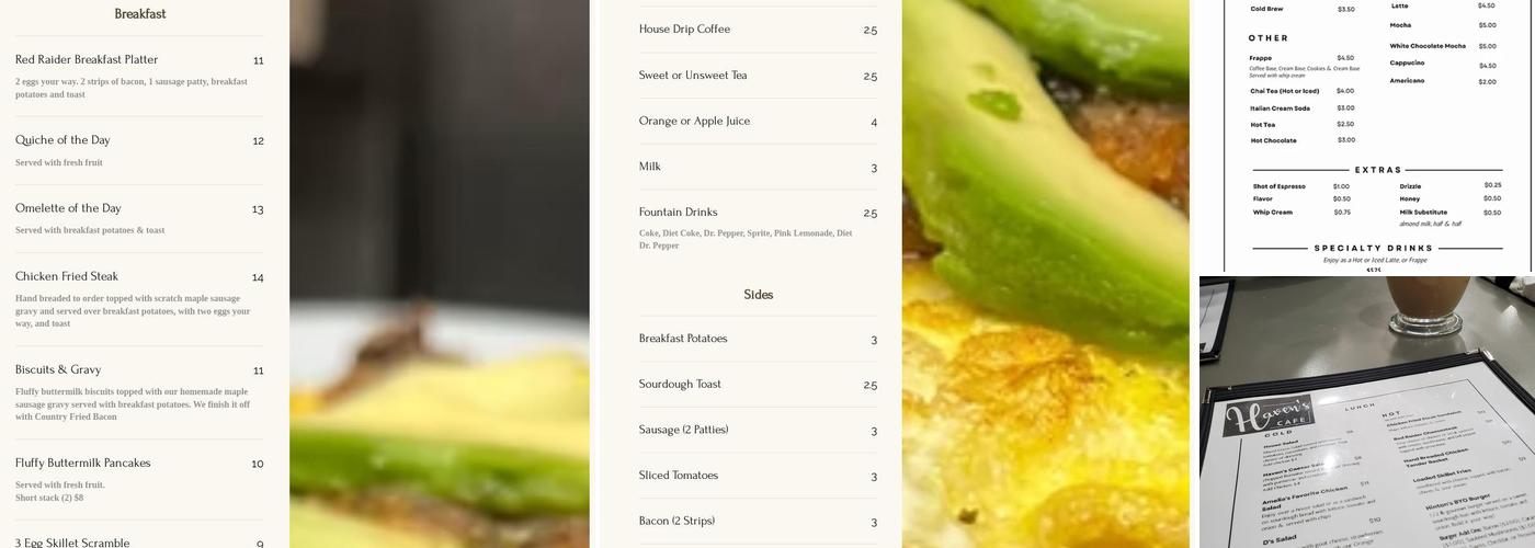 Haven's Cafe Menu