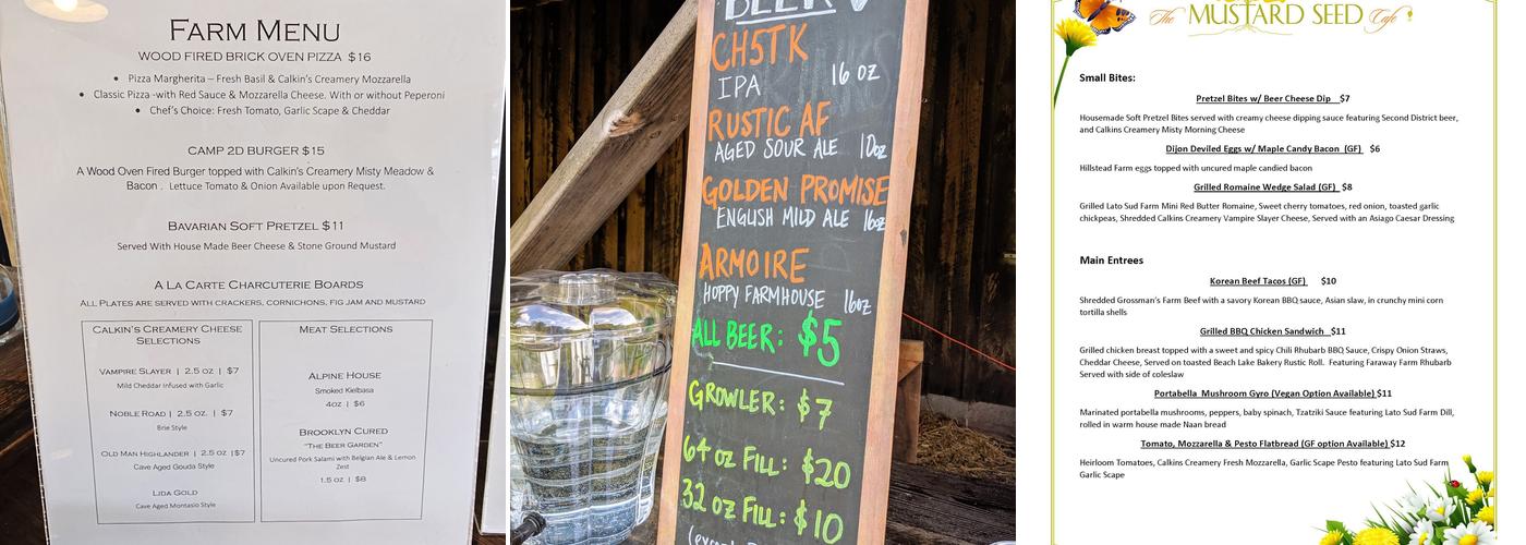 Second District Brew Farm Menu