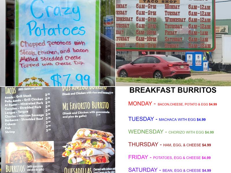 Cinco hermanos taco shop Menu