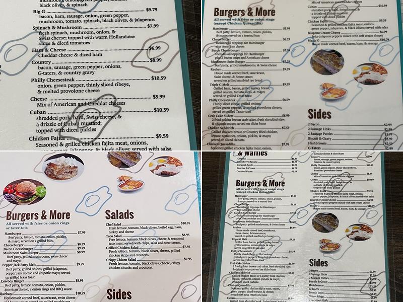 Triple G Cafe Menu