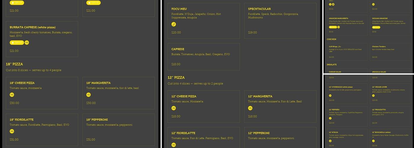 SlowSouth Pizza Menu
