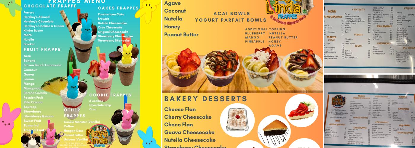 Playa Linda Frappe & Delicious Hispanic Food Menu