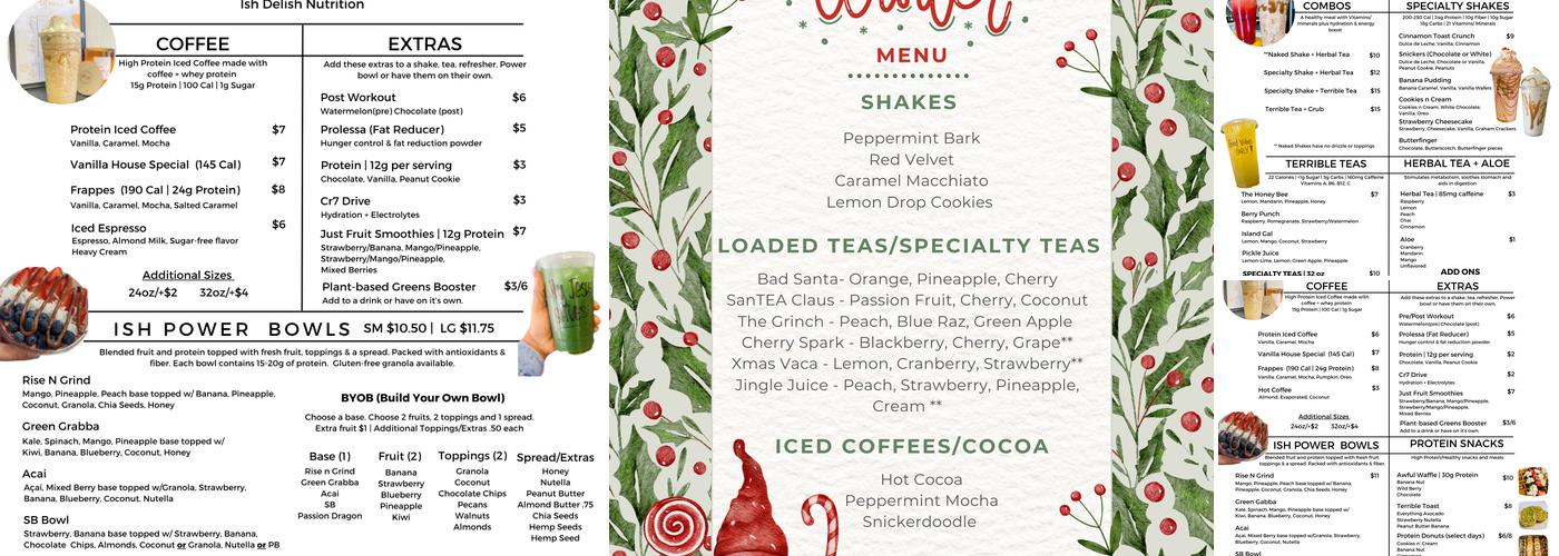 Ish Delish Nutrition Menu