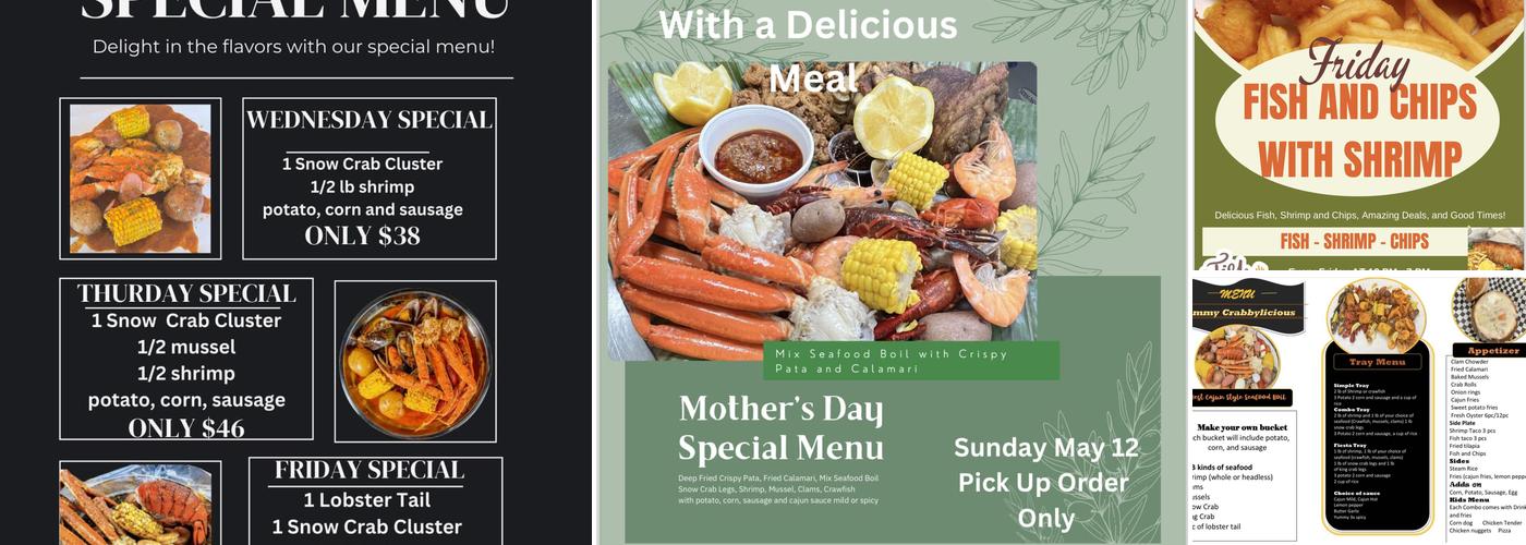 Yummy Crabbylicious Menu