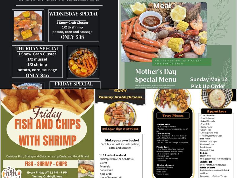 Yummy Crabbylicious Menu