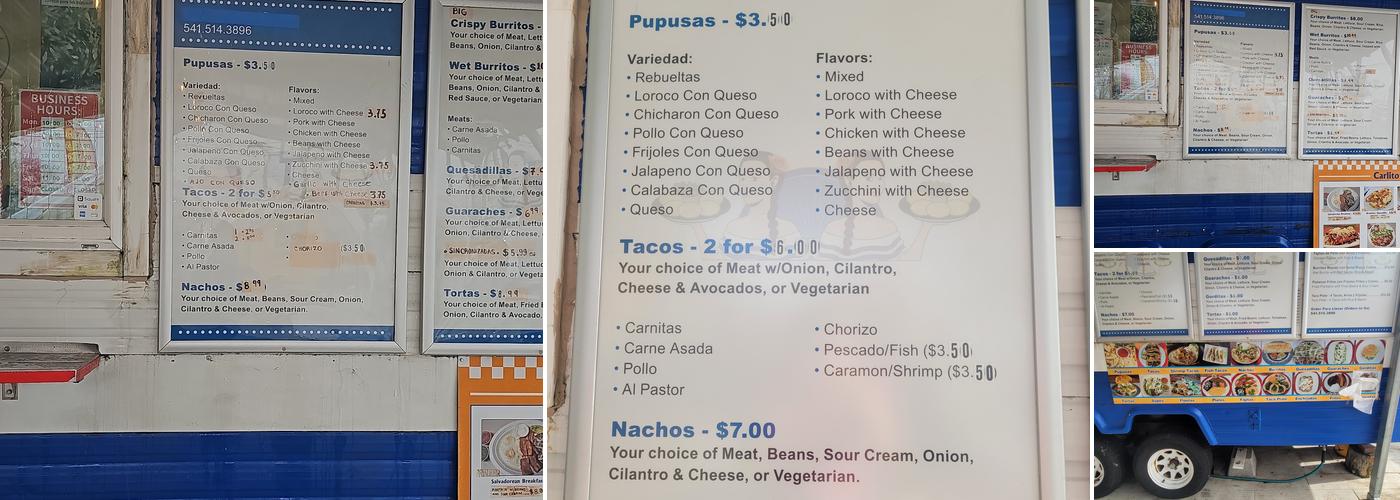 Carlito's pupuseria 2 Menu