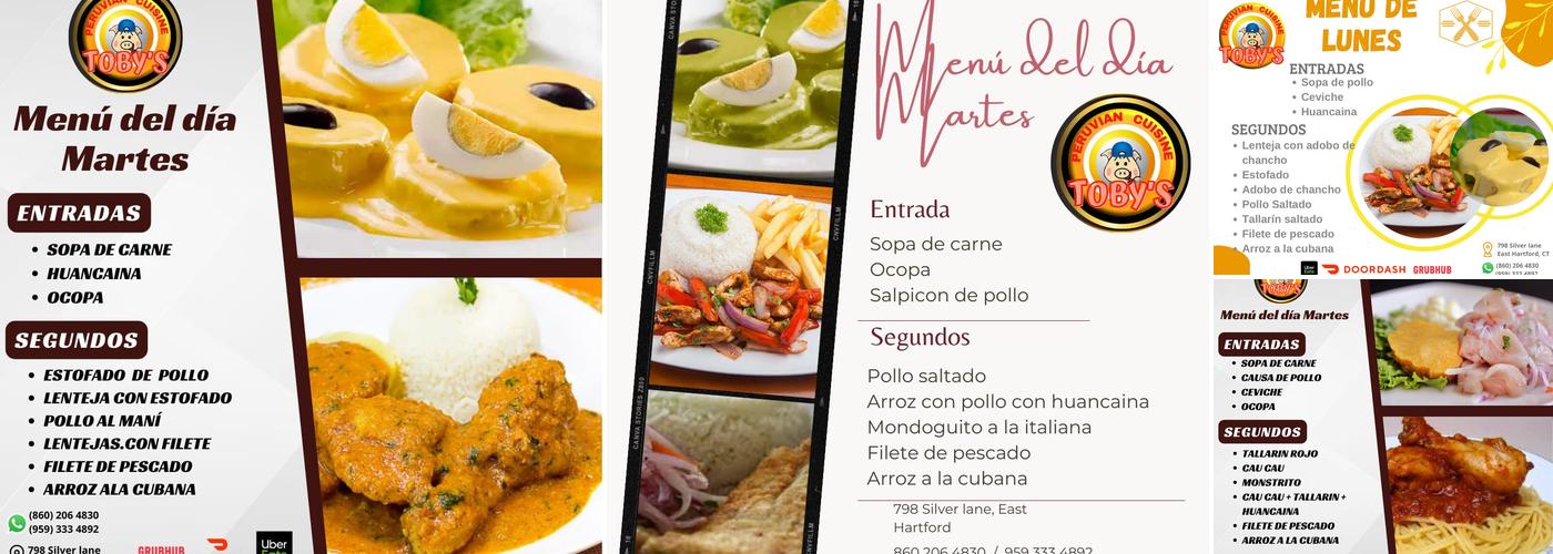 TOBY'S Restaurant Menu