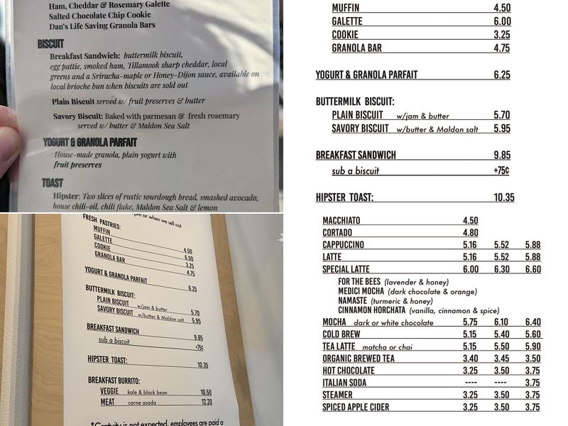 Argonaut Coffee & Biscuits Menu