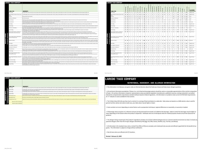 Laredo Taco Company Menu