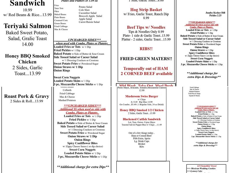 Li'l Shack by the Trax Menu