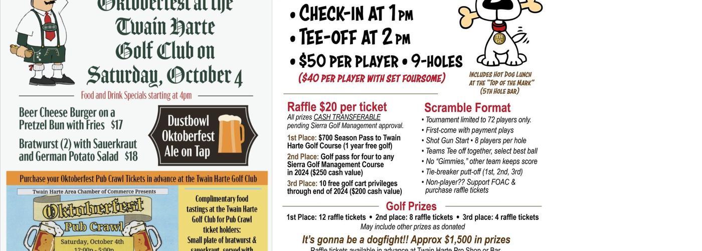 Twain Harte Golf Club Bar & Grill Menu