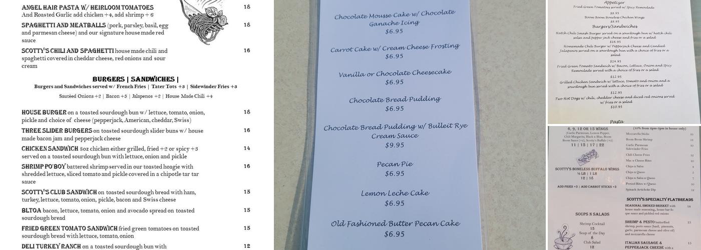 Scotty's Bistro & Pub Menu