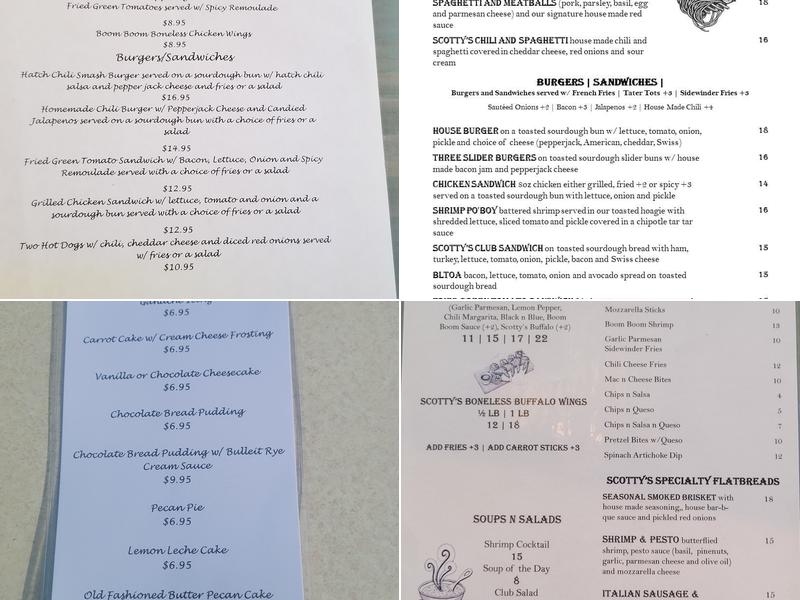 Scotty's Bistro & Pub Menu