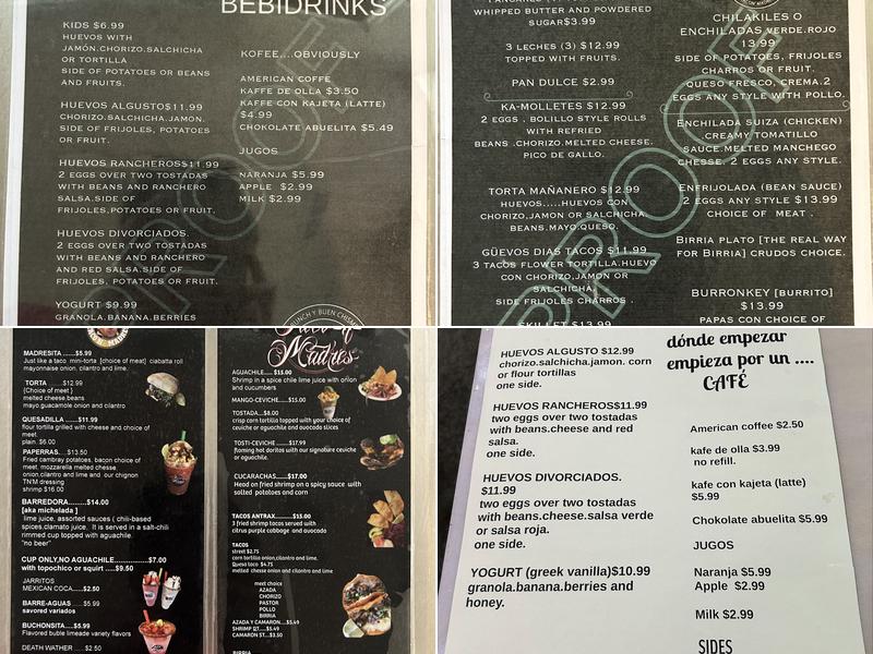 Taco N Madres (K brunch) Menu