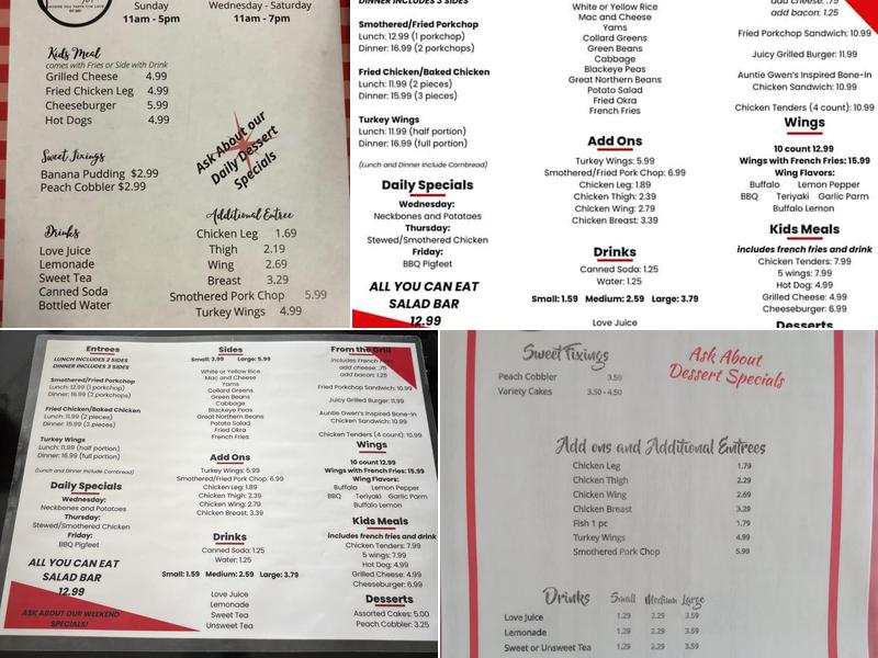 Cotton's Kitchen Menu