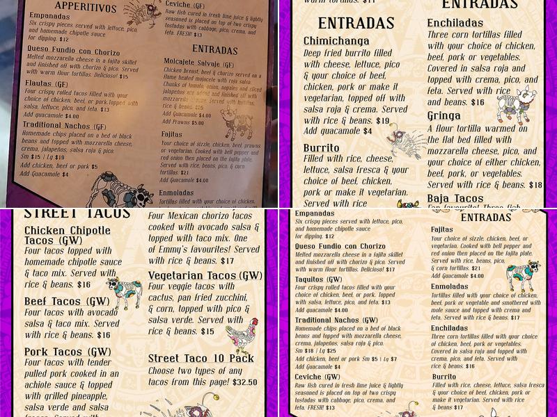 Tacos El Gringo Menu