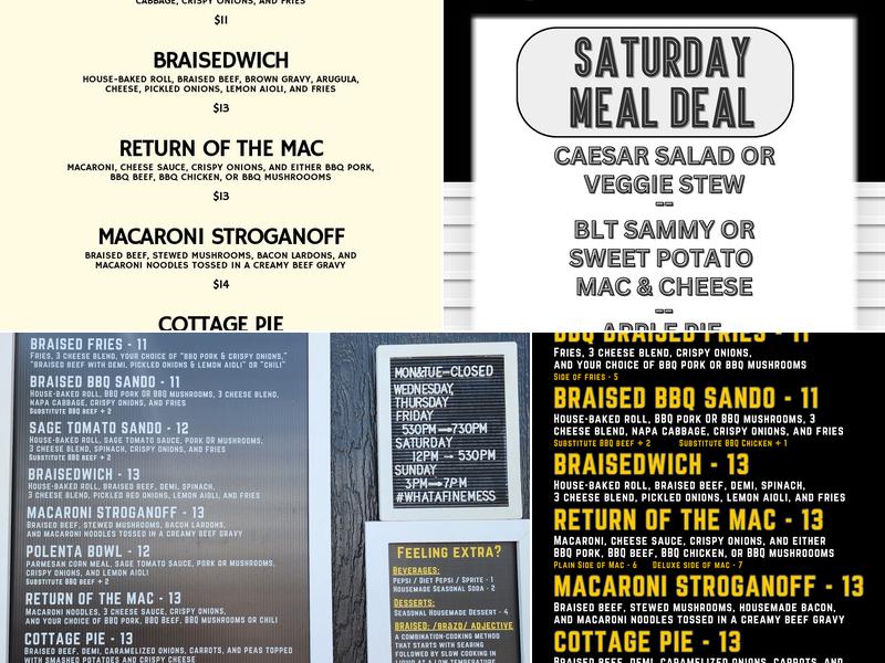 Braised Restaurant Menu