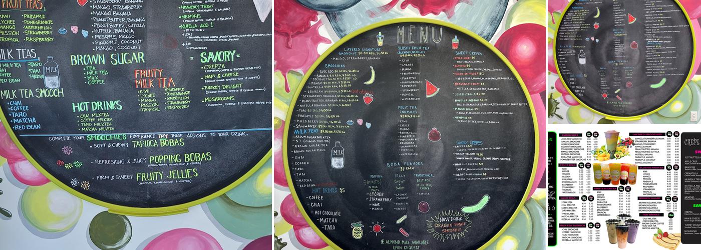 Smoochies Boba & Crepes Menu