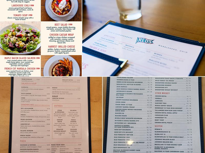 Red's Summerhouse Menu