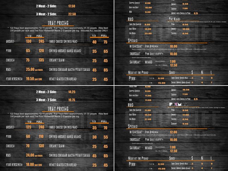 Grill Life Barbecue Menu